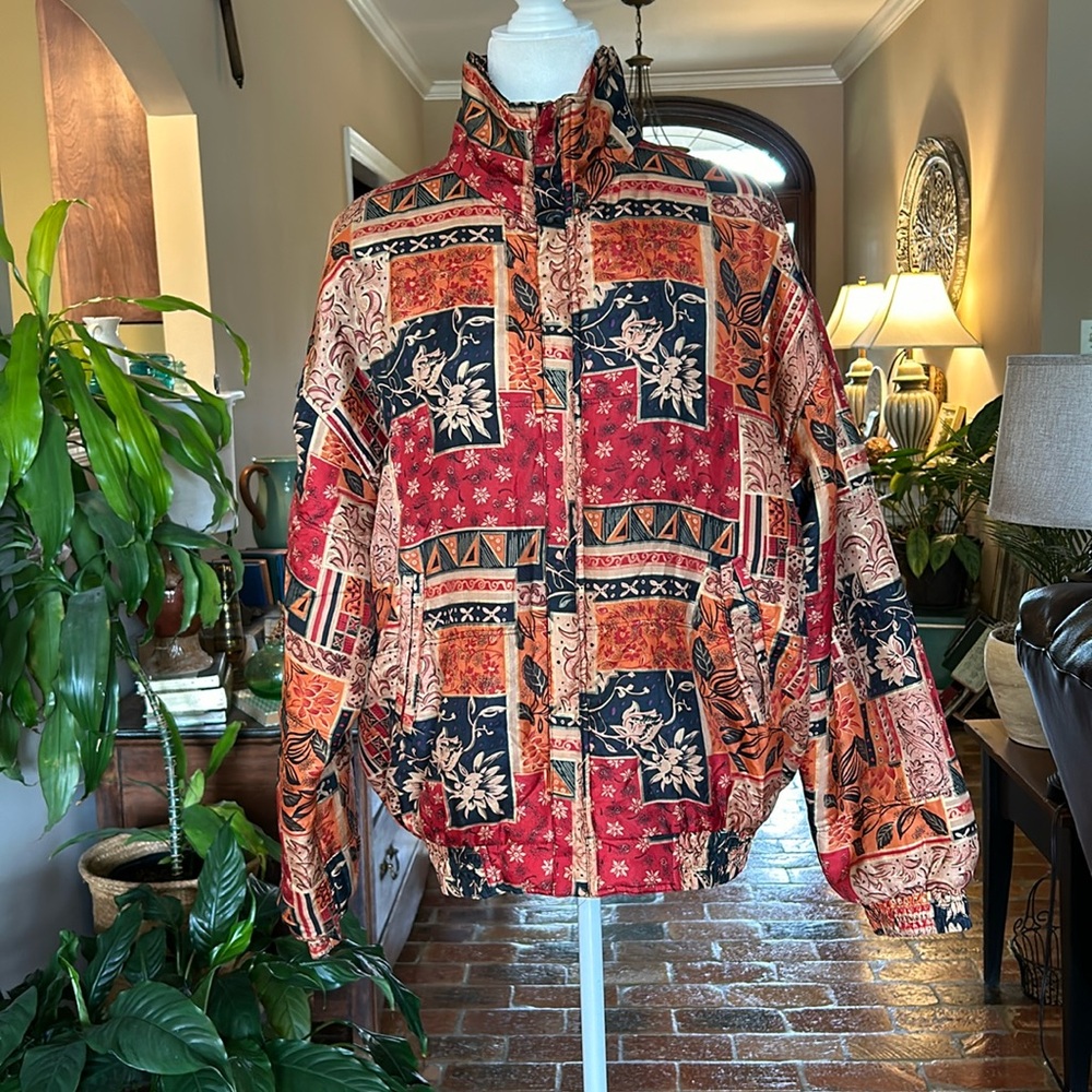 Fuda International 100% silk jacket szM